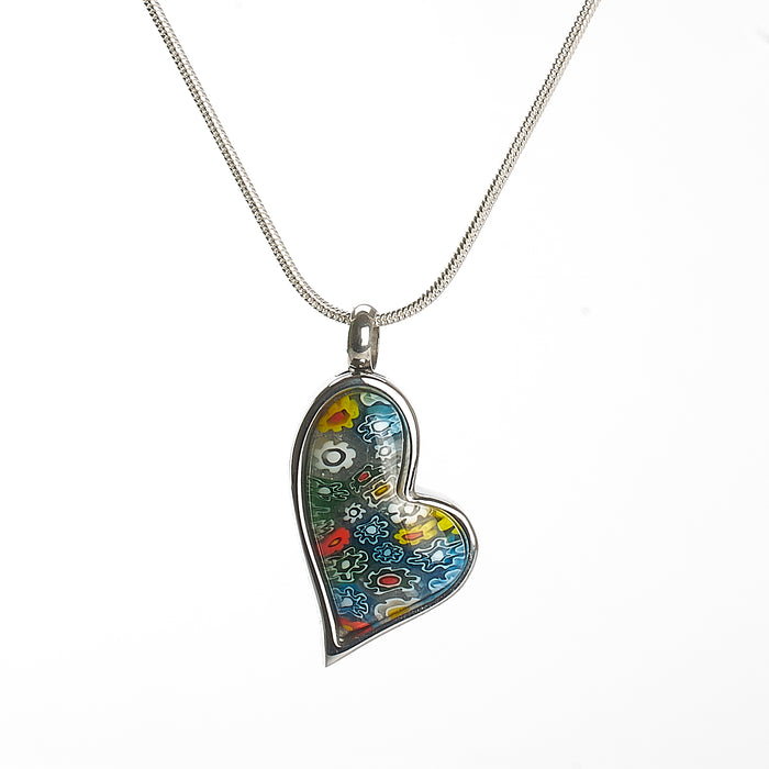 Cremation Pendant - Murano - Abstract Heart