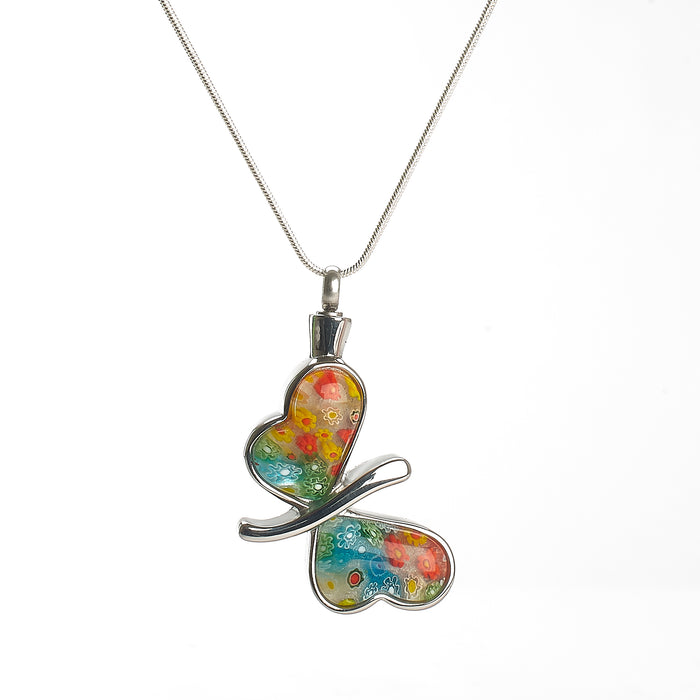 Cremation Pendant - Murano Glass Butterfly