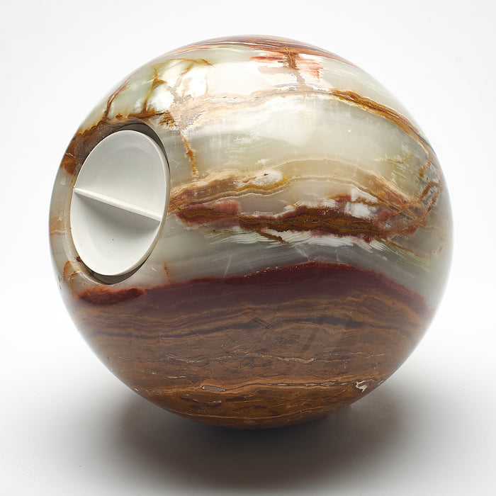Cremation Urn - Large Luxury Marble Earthy Tones Sphere