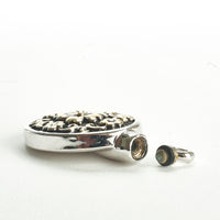 Cremation Pendant - Oval Decorative Piece Silver/Gold/Black