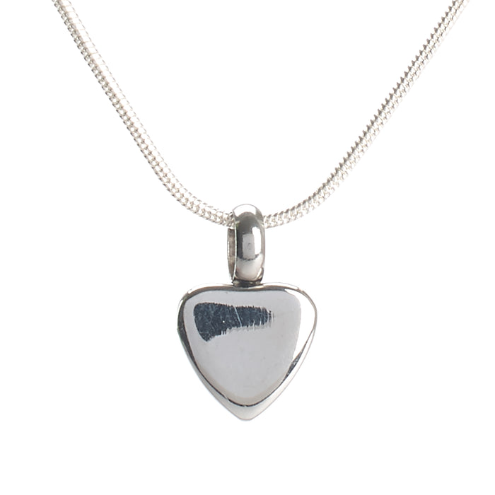 Cremation Pendant - Small Elegant Silver Heart - Versatile
