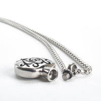 Cremation Pendant - Silver Celtic Heart Black Filigree