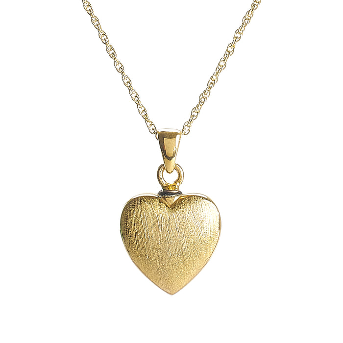 Cremation Pendant - 14K Gold Heart over 925 Sterling Silver