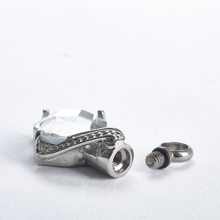 Cremation Pendant - Diamante Design Tear Drop