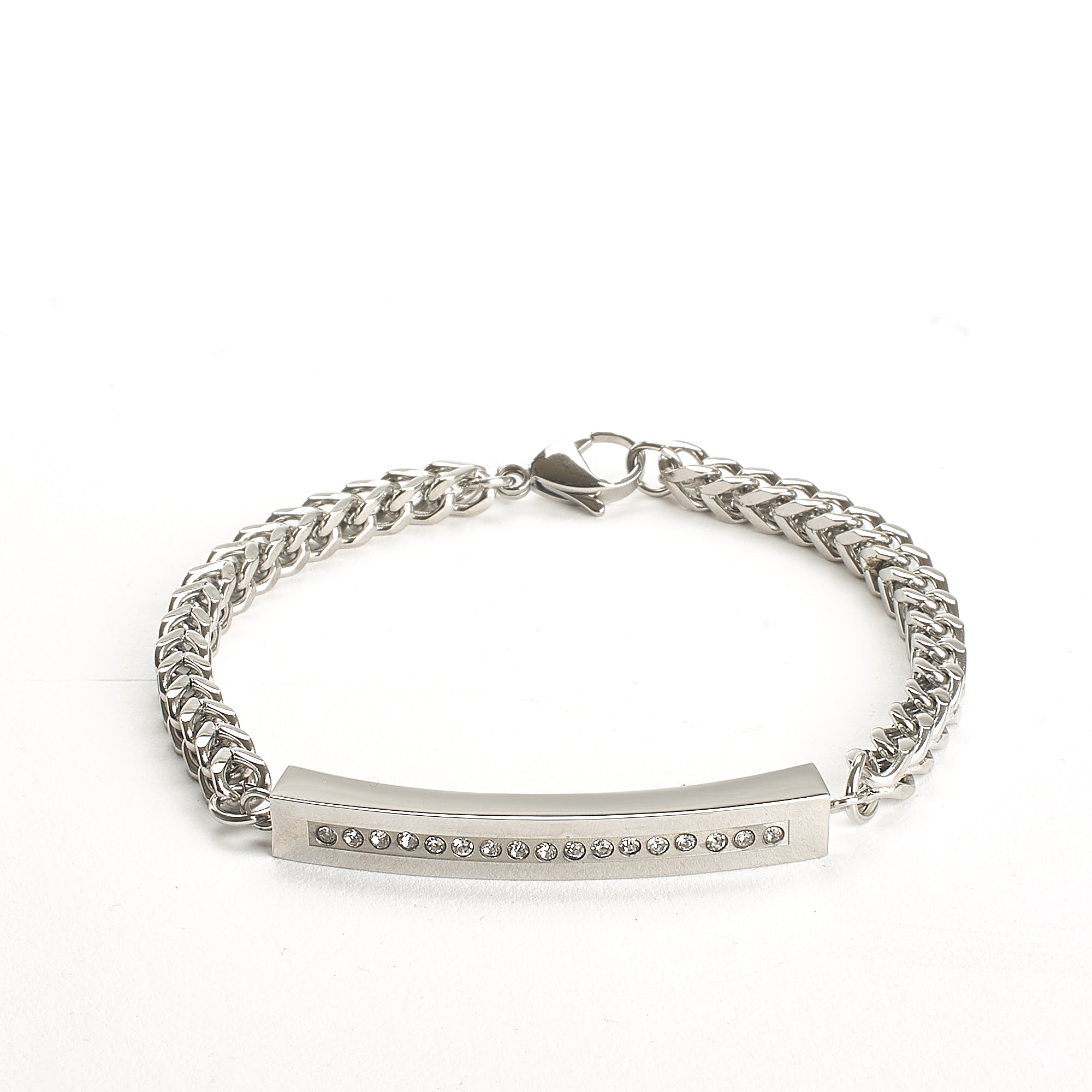 Cremation Bracelet Silver Unisex Bracelet with Diamante
