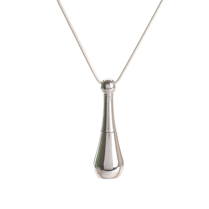 Cremation Pendant - Tapered Bottle - Silver
