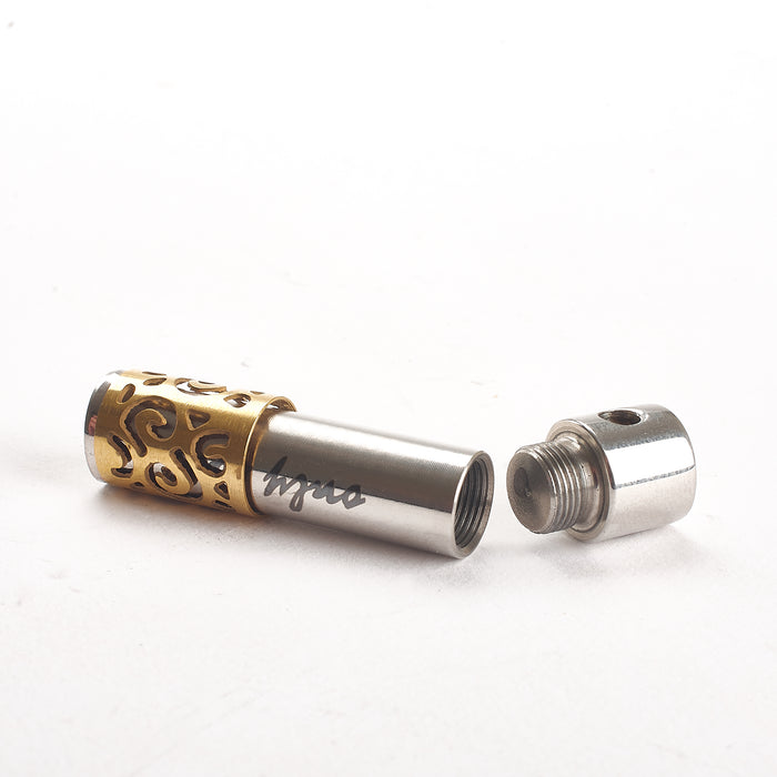Cremation Pendant - Cylinder with Removable Filigree Gold