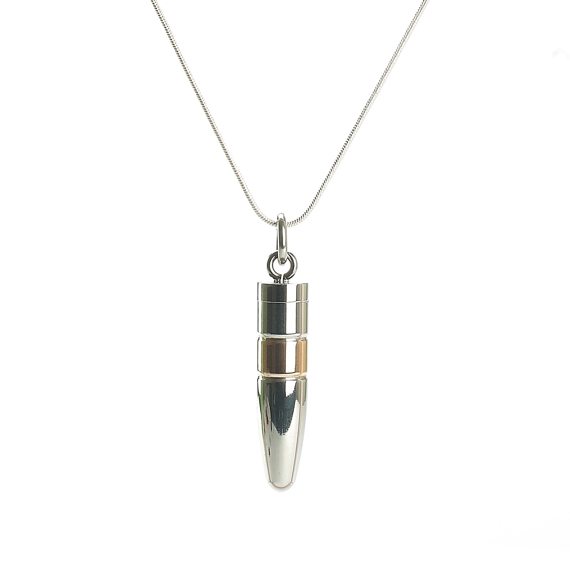 Cremation Pendant - Bullet - Silver and Gold