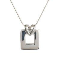 Cremation Pendant - Square with Heart