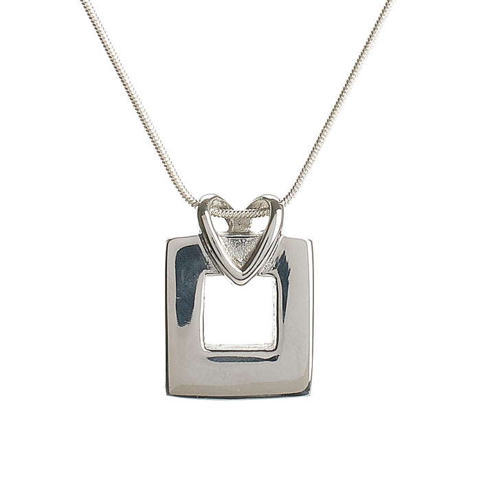 Cremation Pendant - Square with Heart