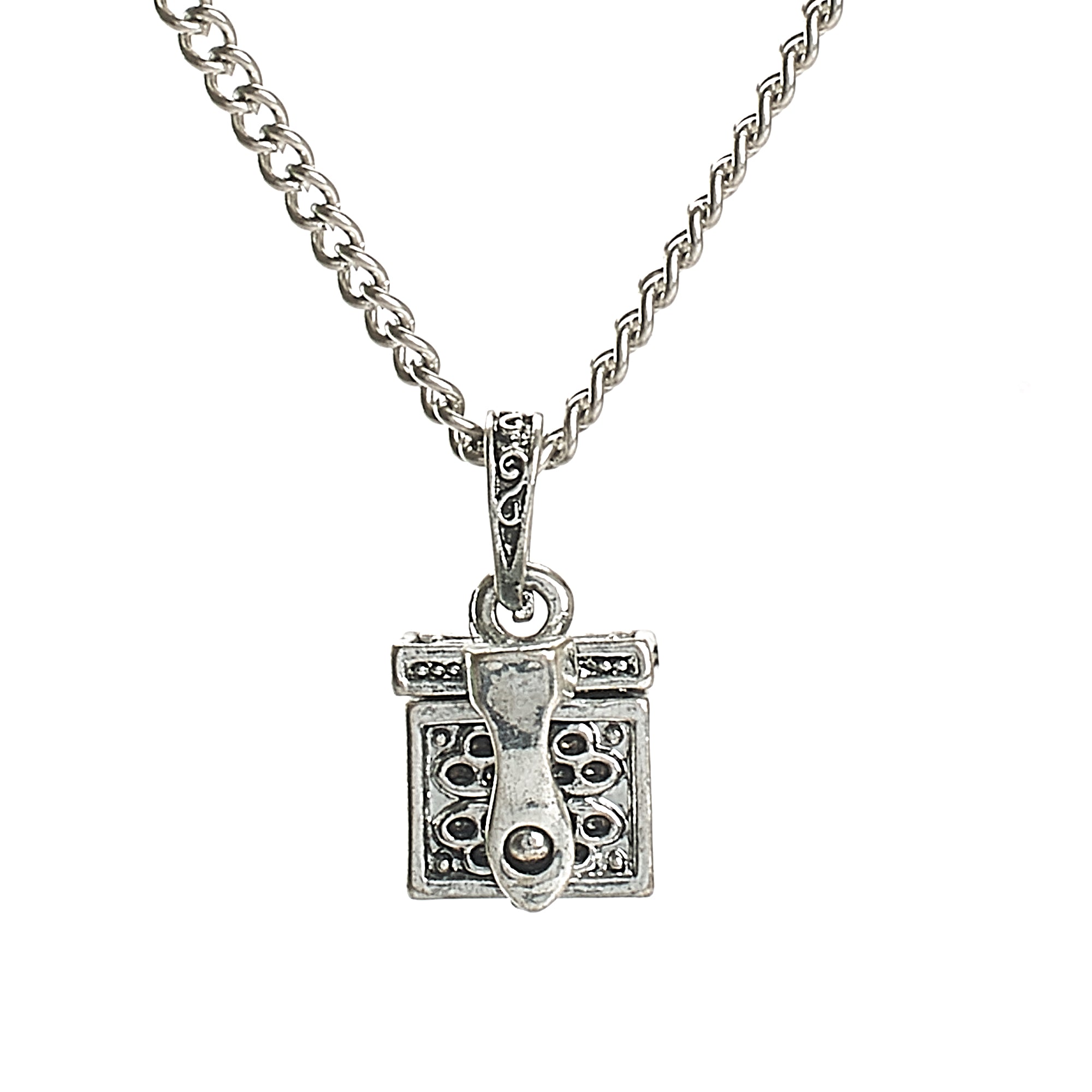 Cremation Pendant - Secret Filigree Silver Box