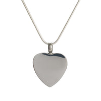 Cremation Pendant - Blank Silver Engrave-able Heart