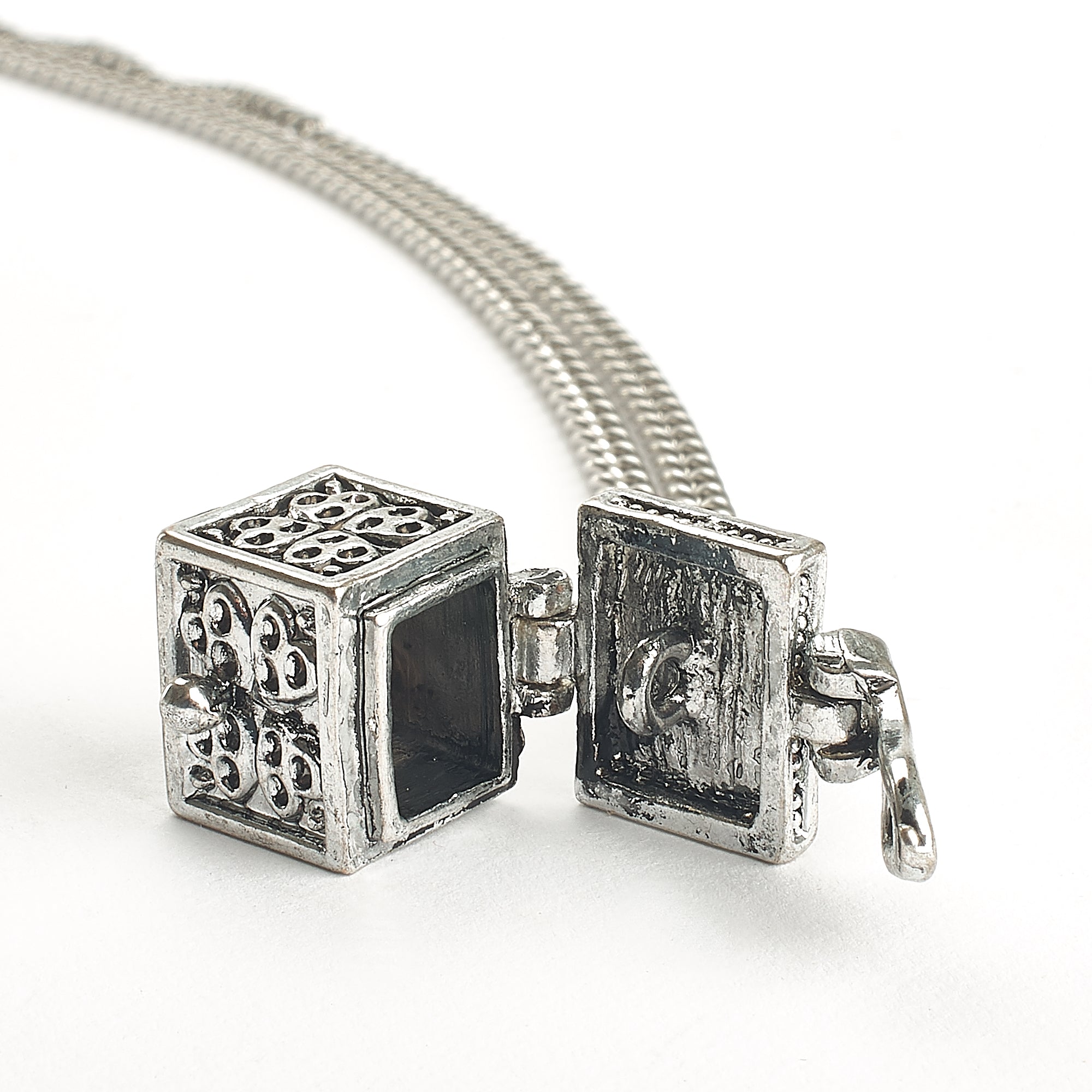 Cremation Pendant - Secret Filigree Silver Box