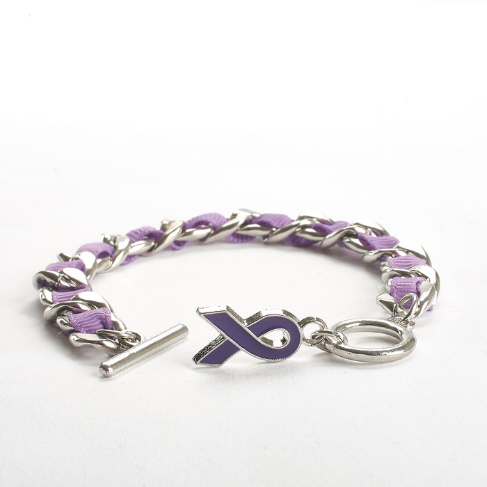 Memorial Bracelet - Purple Ribbon - Family Handout
