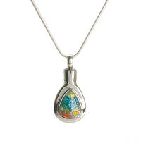 Cremation Pendant - Murano Teardrop - Muli Colour