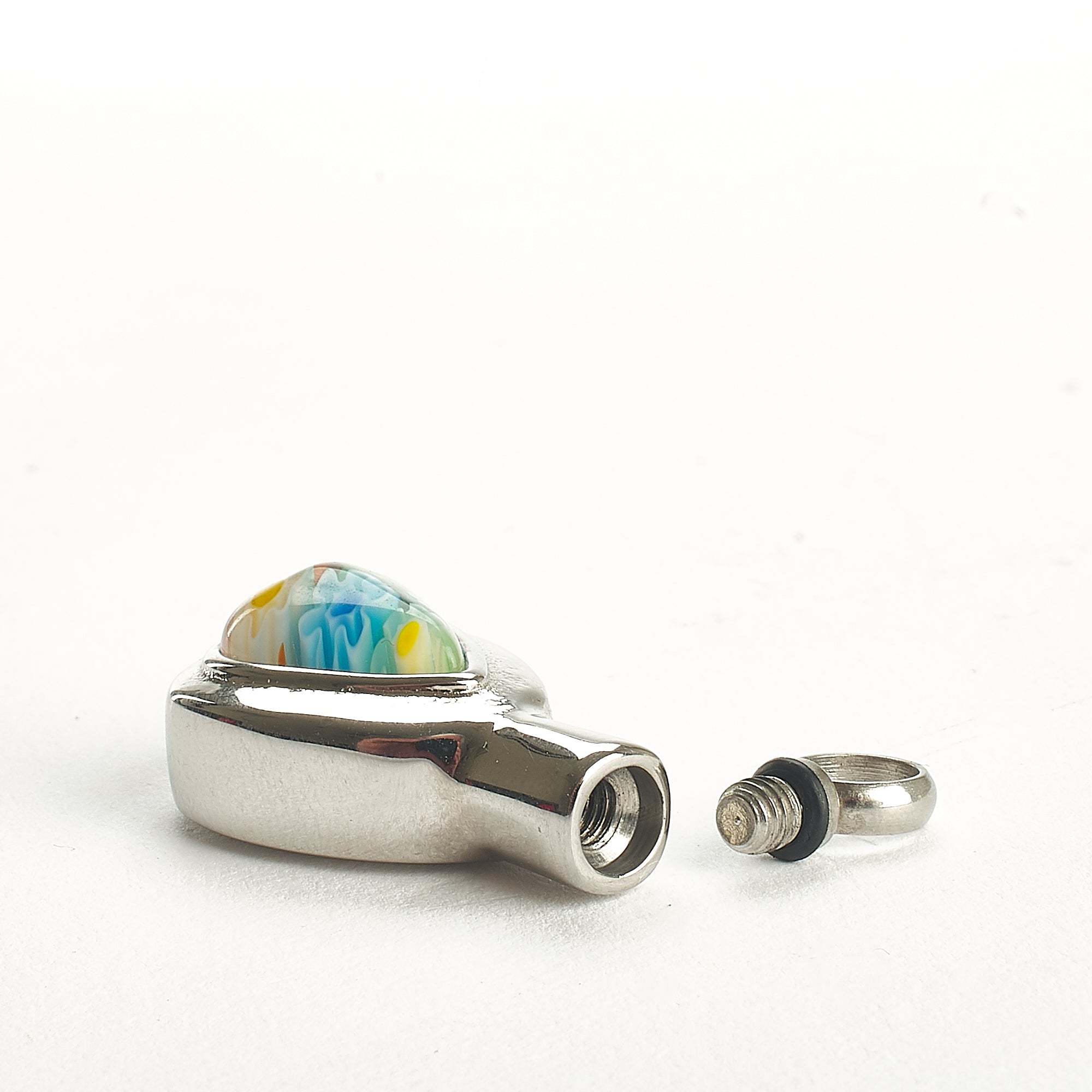 Cremation Pendant - Murano Teardrop - Muli Colour