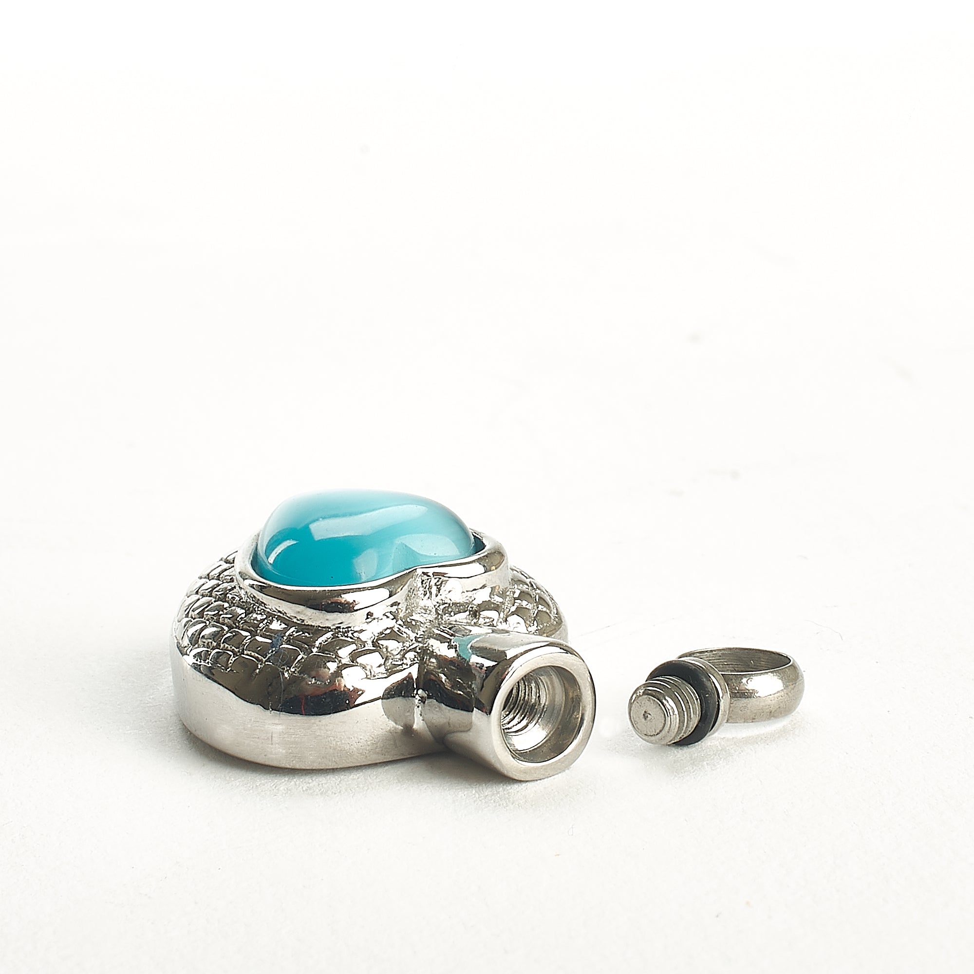 Cremation Pendant - Small Celtic Heart Stone - Blue