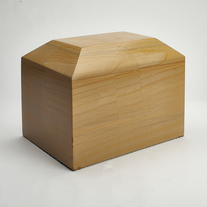Cremation Urn - Large Luxury Burma Teak Marble Bevelled Rectangle