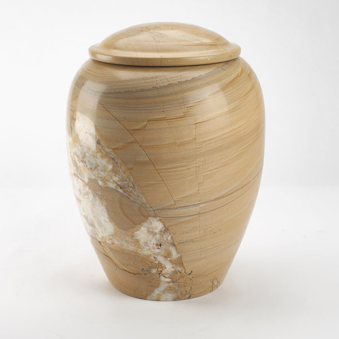 Cremation Urn - Large Mixed Vein Burma Teak Marble