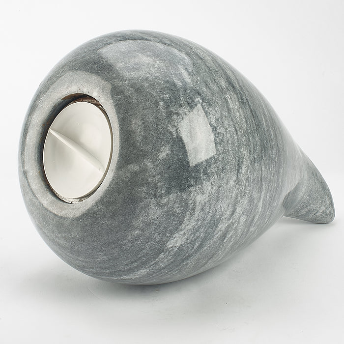 Cremation Urn - Large Luxury Grey Marble Teardrop