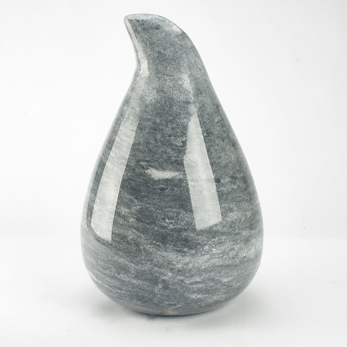Cremation Urn - Large Luxury Grey Marble Teardrop