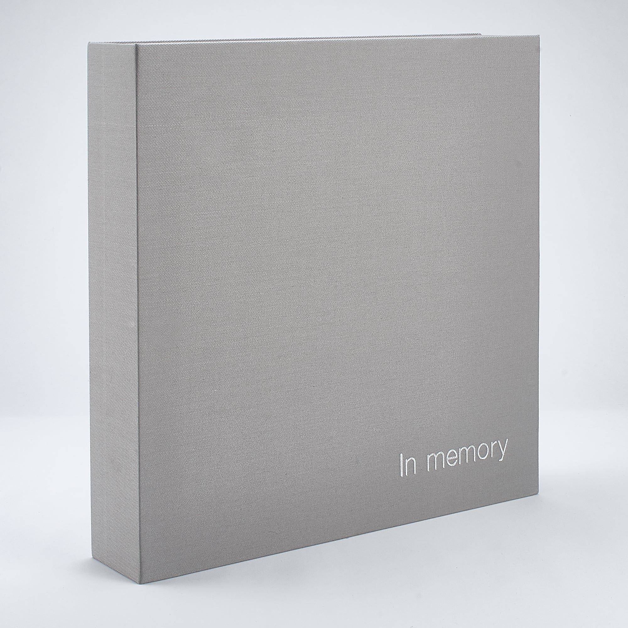 Linen 'In Memory' Book Box - Grey/Beige