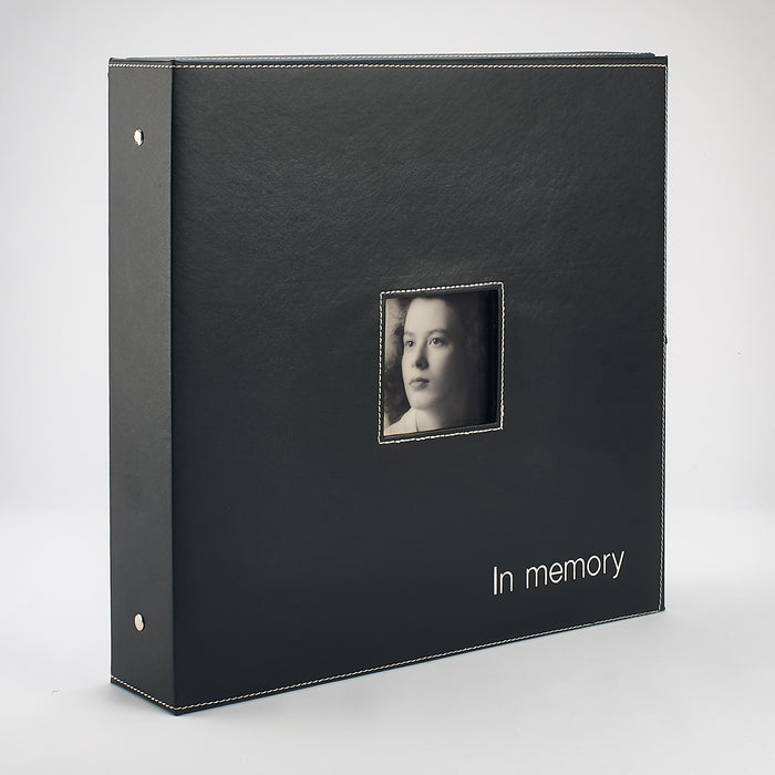 Genuine Leather 'In Memory' Book Box - Black
