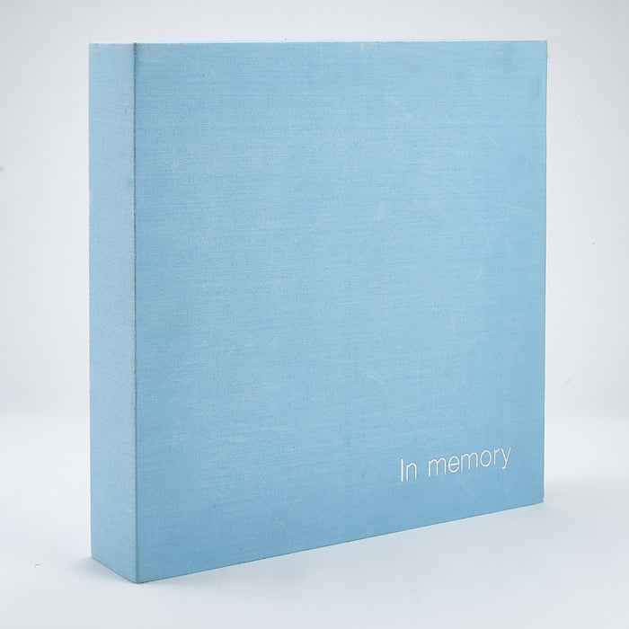 Linen 'In Memory' Book Box - Blue