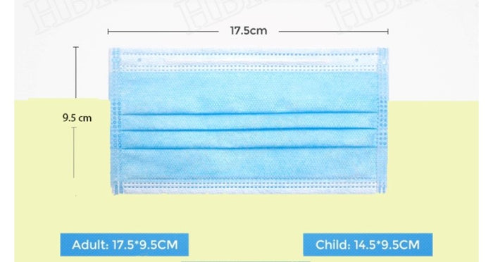 Face mask - 3ply - tie-back 50 pack